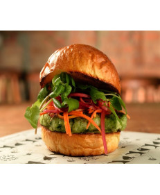 Vegano Hamb&uacute;rguer de Abobrinha e Folhas