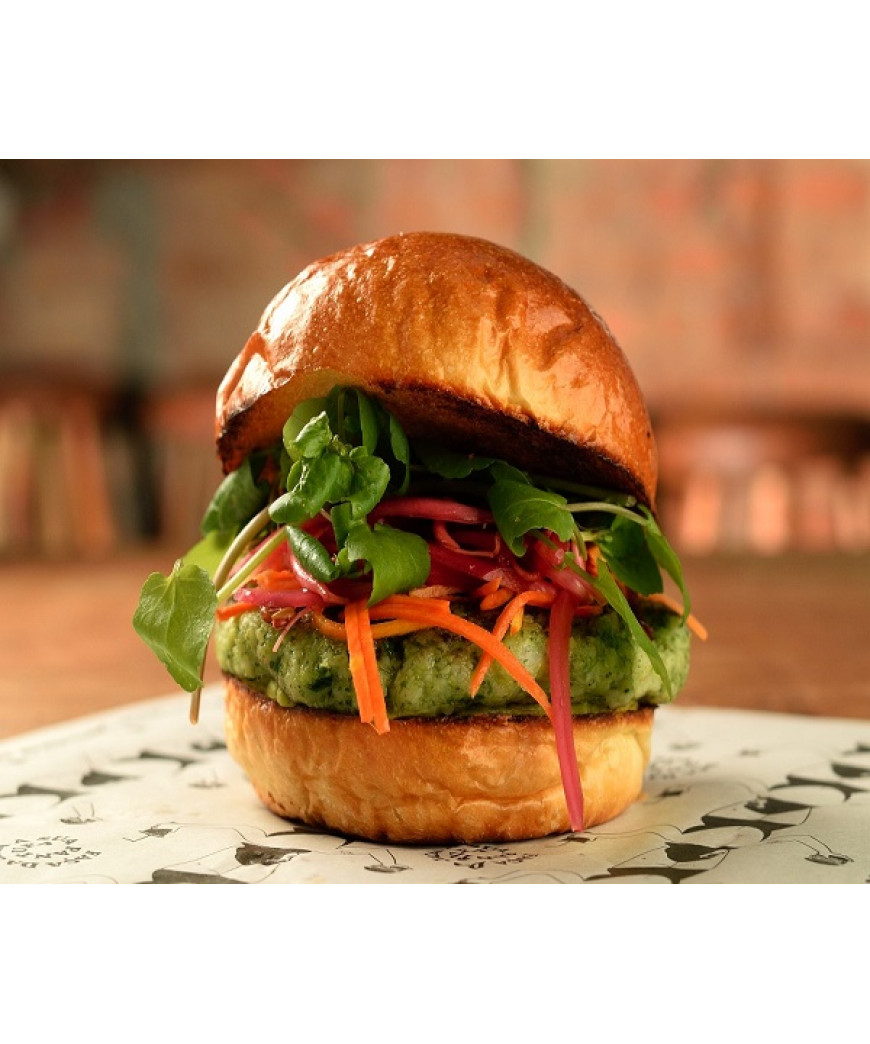 Vegano Hamb&uacute;rguer de Abobrinha e Folhas